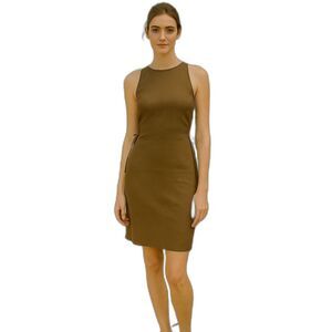 Kiko Dress Women's Small Brown  Sleeveless Maxi  Vintage Linen Blend #123